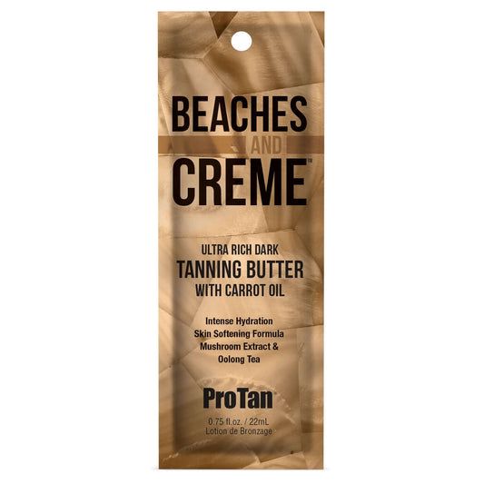 Pro Tan Beaches & Creme dark tanning butter sachet with carrot oil and shea butter
