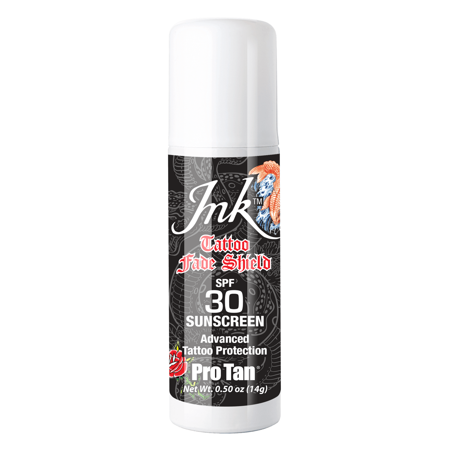 Pro Tan Ink SPF 30 tattoo protection sunscreen stick with ColorBrite Technology