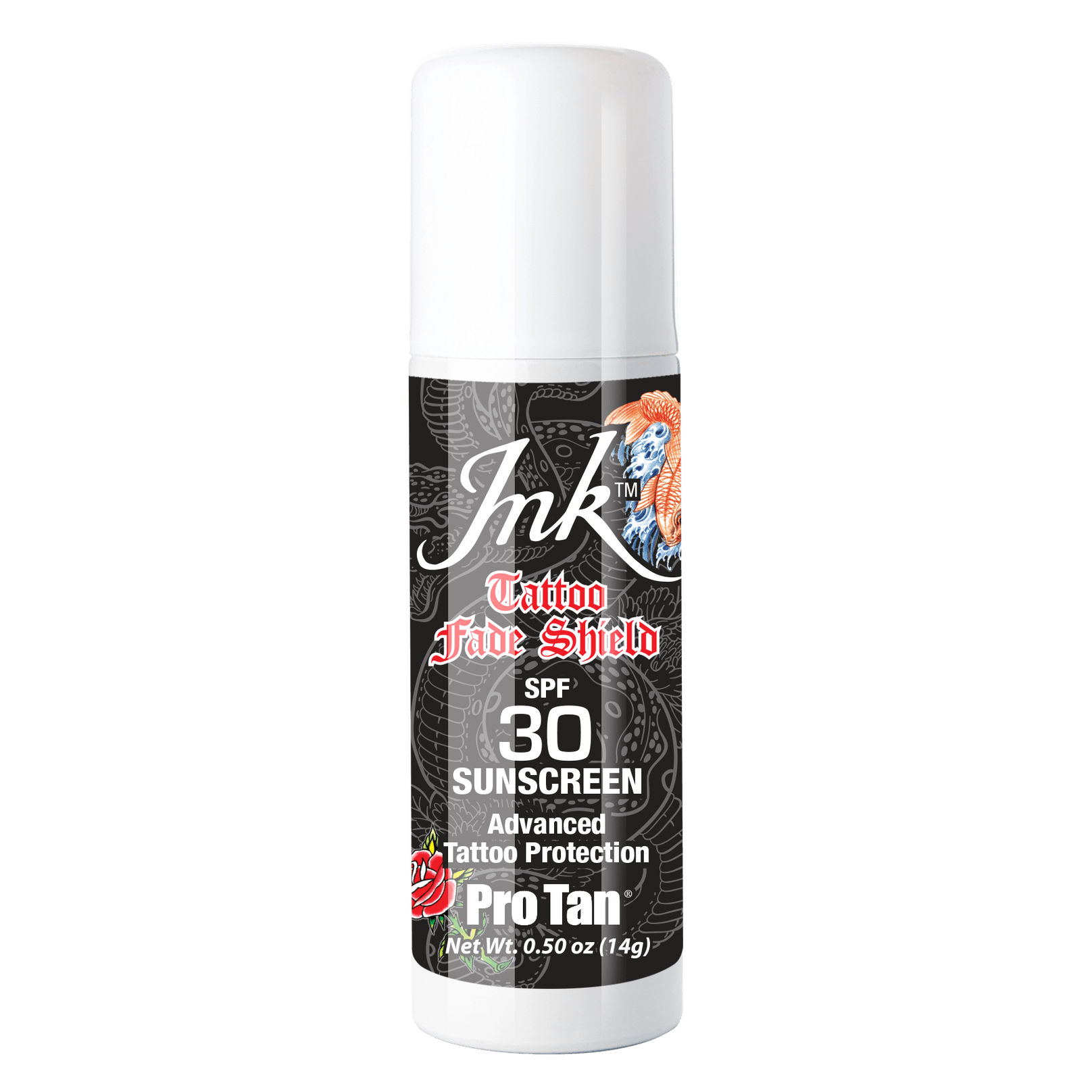 Pro Tan Ink SPF 30 tattoo protection sunscreen stick with ColorBrite Technology