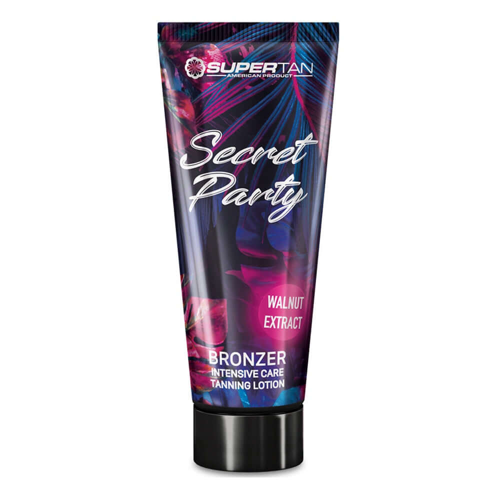 Supertan Secret Party bronzer for solarium with walnut, collagen, shea butter for skin hydration and deep tan 200 ml