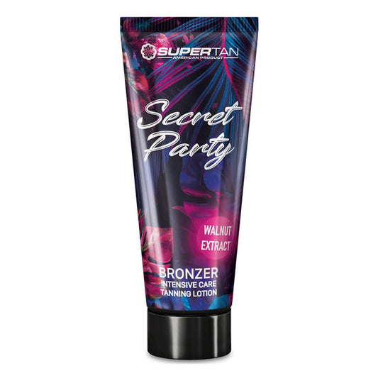 Supertan Secret Party bronzer for solarium with walnut, collagen, shea butter for skin hydration and deep tan 200 ml