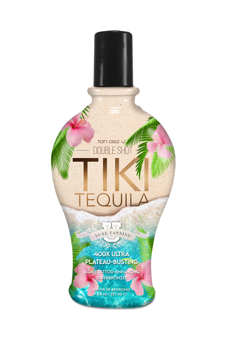 Tan Asz U Double Shot Tiki Tequila 400X plateau busting, agave Tattoo enhancing Superbronzer. 221 ml