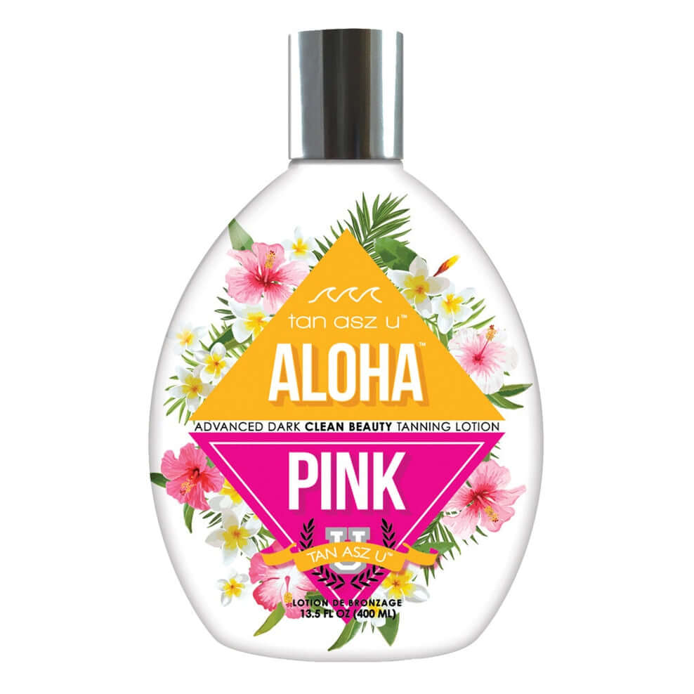 Tan Asz U Aloha Pink dark tanning lotion for solarium for melanin boost and long-lasting natural tan, 400 ml