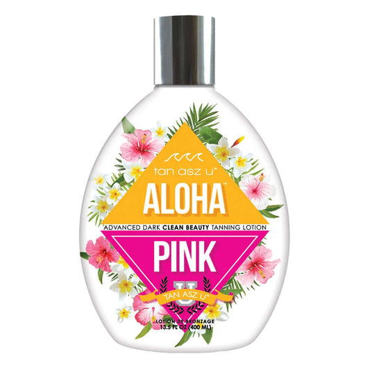 Tan Asz U Aloha Pink dark tanning lotion for solarium for melanin boost and long-lasting natural tan, 400 ml