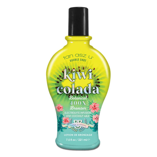 Tan Asz U Double Shot Kiwi Colada Botanical 400X Bronzer for solarium for ultra dark tan, moisturizing and rejuvenating effect, 221 ml