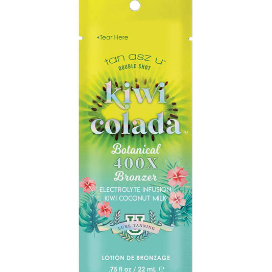Tan Asz U Double Shot Kiwi Colada Botanical 400X Bronzer for solarium for ultra dark tan, moisturizing and rejuvenating effect, 22 ml