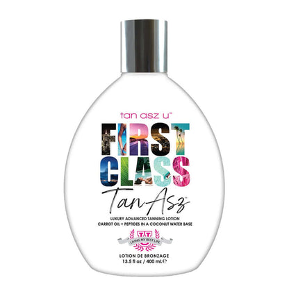 Tan Asz U First Class accelerator for solarium in a coconut water base, with Carrot Oil, Peptides for natural tan and beautiful skin, 400 ml