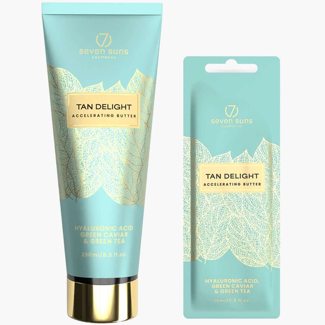 Tan accelerator 7suns Tan Delight with hyaluronic acid, green tea and caviar, 250 ml