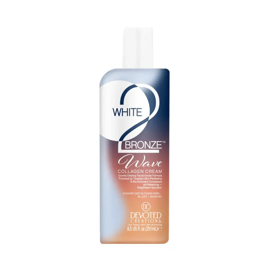 Tan accelerator Devoted Creations White 2 Bronze Wave for radiant glowing skin, Dry-Touch Collagen Complex, 251 ml