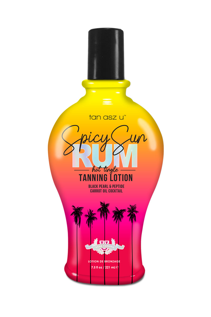 Tan Asz U Spicy Sun Rum Hot Tingle tanning lotion black pearl & peptide, carrot oil cocktail 221 ml