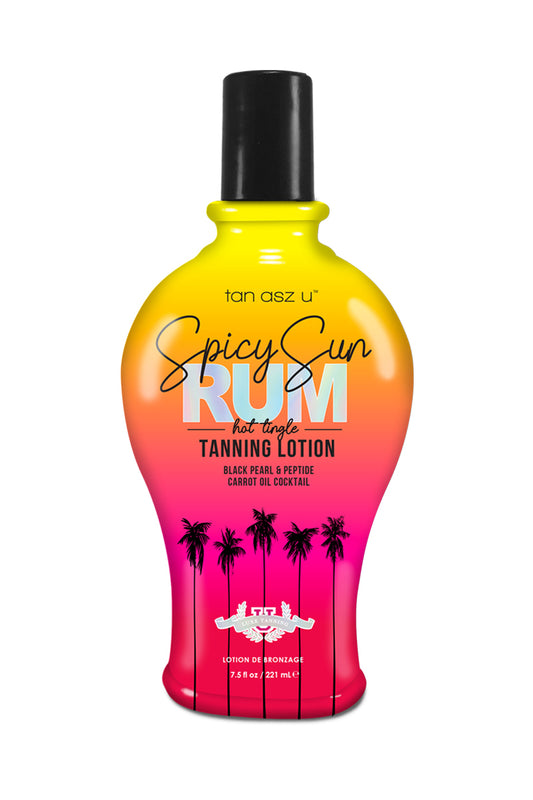 Tan Asz U Spicy Sun Rum Hot Tingle tanning lotion black pearl & peptide, carrot oil cocktail 221 ml