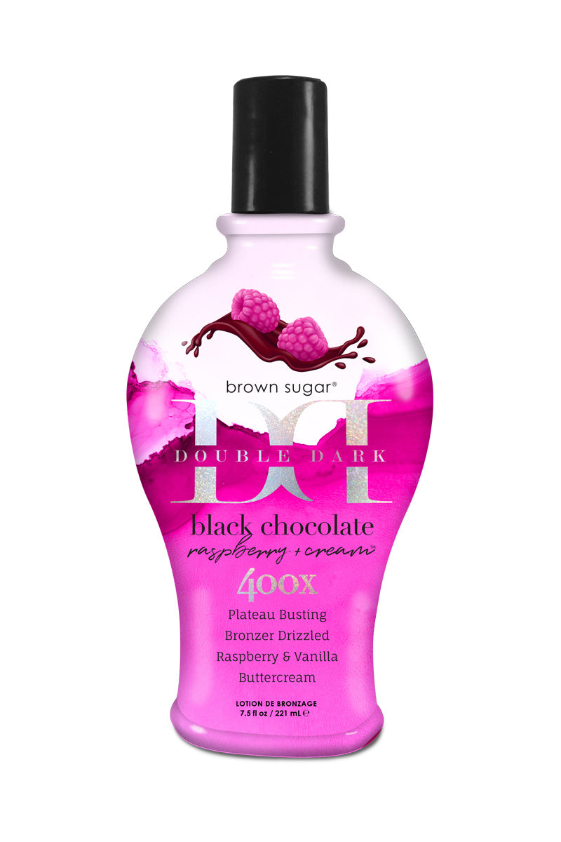 Double Dark Black Chocolate Raspberry Cream 400X for ultra dark tan and rejuvenating effect, 221 ml