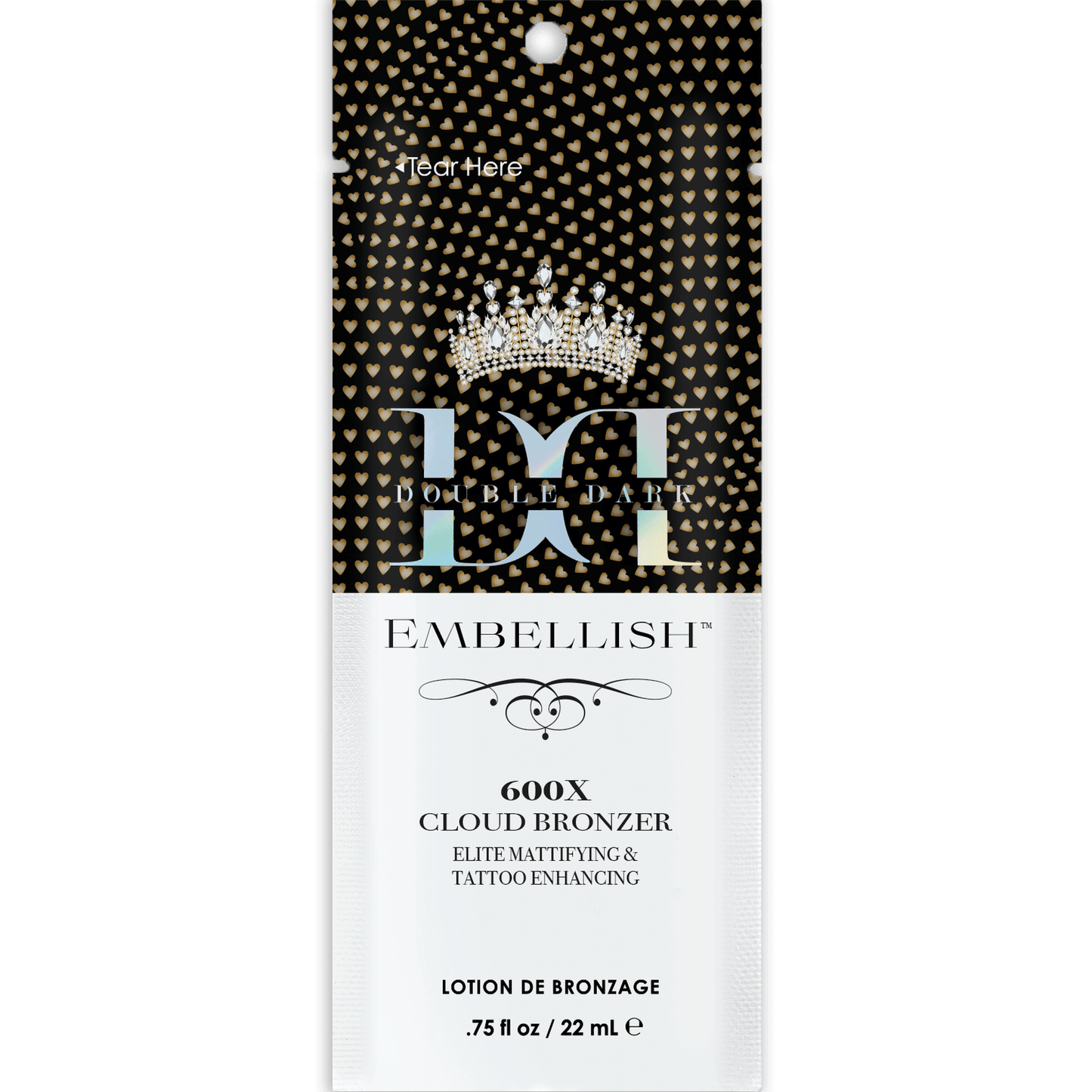 Cream for solarium Brown Sugar Double Dark Embellish 600X Elite Bronzer, Tattoo Enhancing, 22 ml