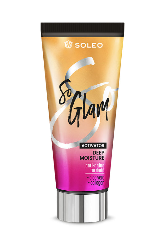 Soleo So Glam strongly moisturising tanning activator for solarium with aloe and collagen 150 ml