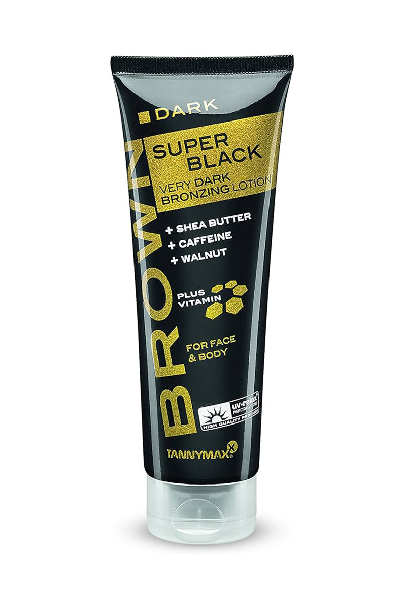 Tannymaxx Super Black Very Dark Bronzing Lotion for solarium with shea butter, caffeine, walnut 125 ml