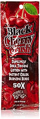 Crème pour solarium Fiesta Sun Black Cherry Crush, Bronzing Lotion Supremely Dark 50x, pour un bronzage foncé et éclatant, 236 ml